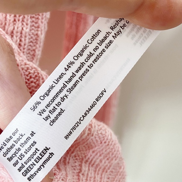 Eileen Fisher Pink Ribbed Knit Linen Sweater XS - Picture 9 of 9